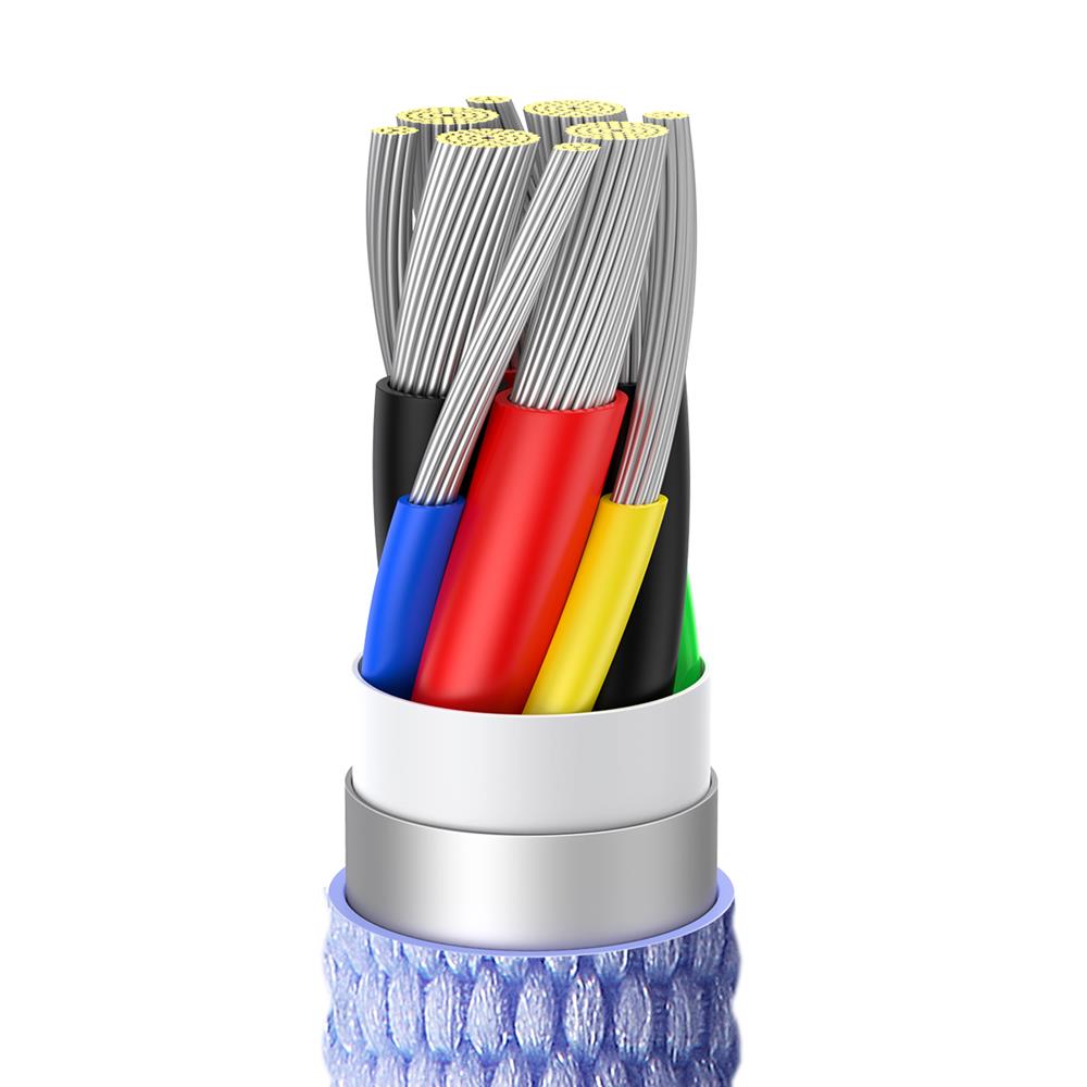 BASEUS KABEL CRYSTAL SHINE USB-C - USB-C 2,0 M 100W FIOLETOWY