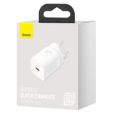 BASEUS ŁADOWARKA SIECIOWA SUPER SI PD 25W 1X USB-C BIAŁA
