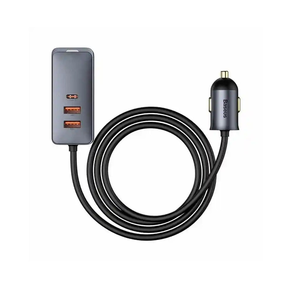 BASEUS ŁADOWARKA SAMOCHODOWA SHARE TOGETHER 2W1 PD 120W 2X USB 2X USB-C SZARA