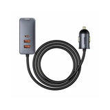 BASEUS ŁADOWARKA SAMOCHODOWA SHARE TOGETHER 2W1 PD 120W 2X USB 2X USB-C SZARA