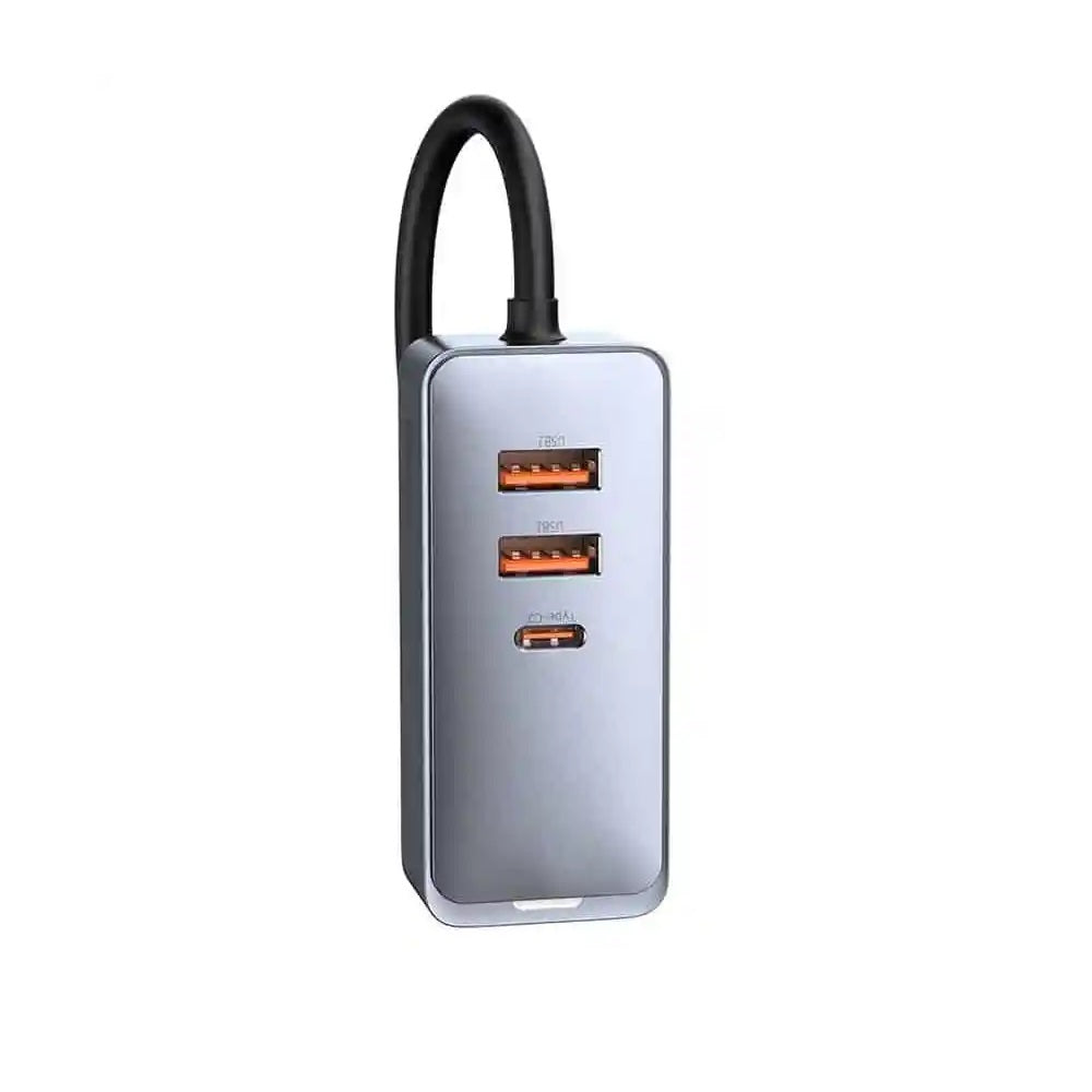 BASEUS ŁADOWARKA SAMOCHODOWA SHARE TOGETHER 2W1 PD 120W 2X USB 2X USB-C SZARA