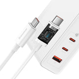 BASEUS ŁADOWARKA SIECIOWA GAN5 PRO PD 140W 2X USB-C 1X USB BIAŁA + KABEL USB-C - USB-C 240W