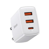 BASEUS ŁADOWARKA SIECIOWA COMPACT PD 30W 1X USB-C 2X USB BIAŁA