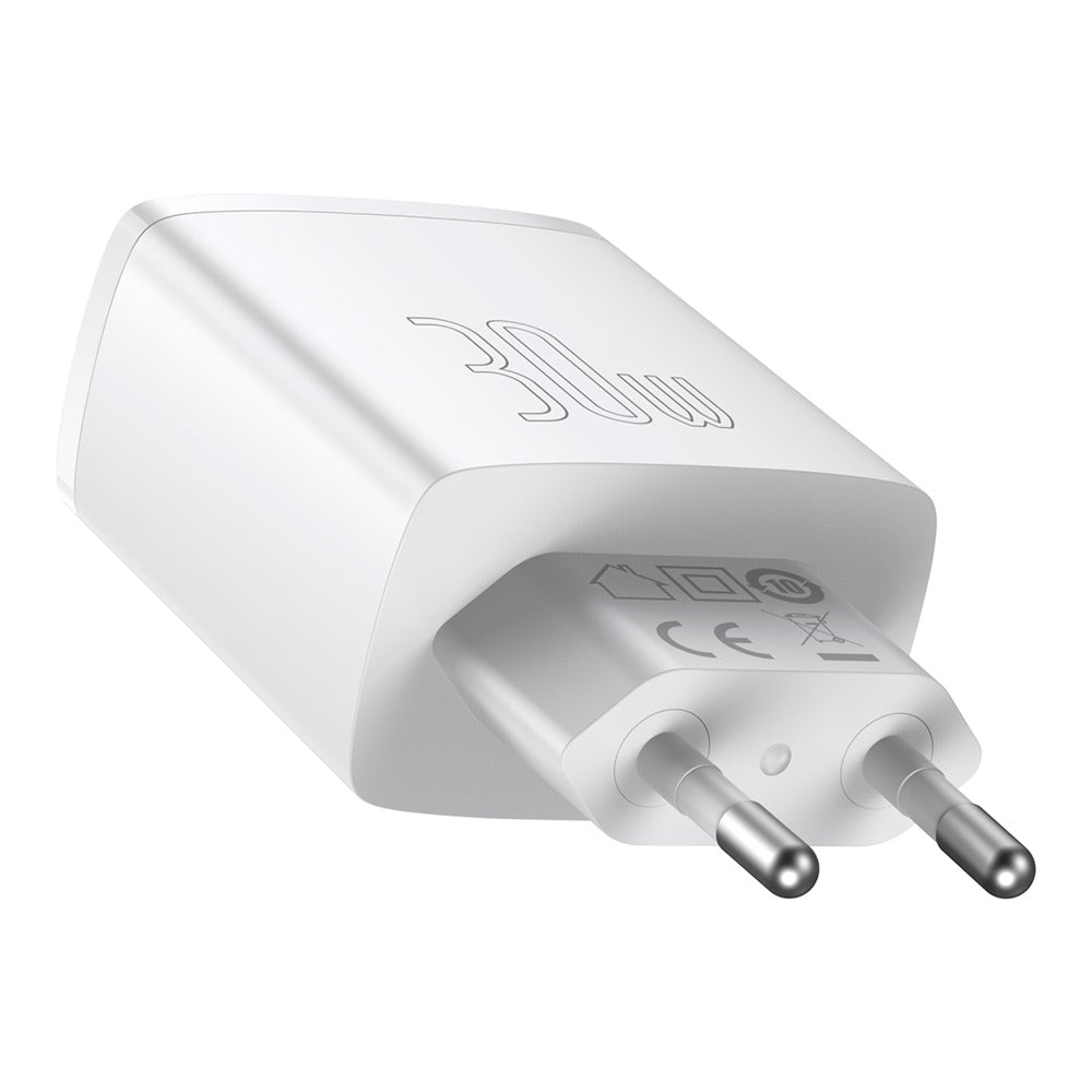 BASEUS ŁADOWARKA SIECIOWA COMPACT PD 30W 1X USB-C 2X USB BIAŁA
