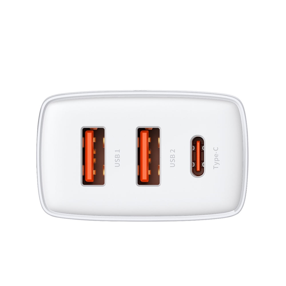 BASEUS ŁADOWARKA SIECIOWA COMPACT PD 30W 1X USB-C 2X USB BIAŁA