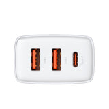 BASEUS ŁADOWARKA SIECIOWA COMPACT PD 30W 1X USB-C 2X USB BIAŁA