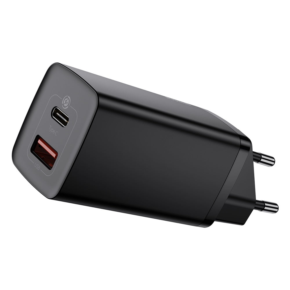 BASEUS ŁADOWARKA SIECIOWA GAN2 LITE PD 65W 1X USB-C 1X USB CZARNA
