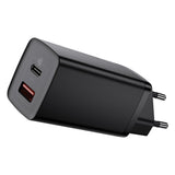 BASEUS ŁADOWARKA SIECIOWA GAN2 LITE PD 65W 1X USB-C 1X USB CZARNA