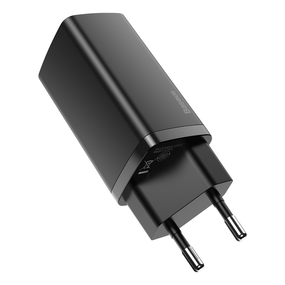 BASEUS ŁADOWARKA SIECIOWA GAN2 LITE PD 65W 1X USB-C 1X USB CZARNA