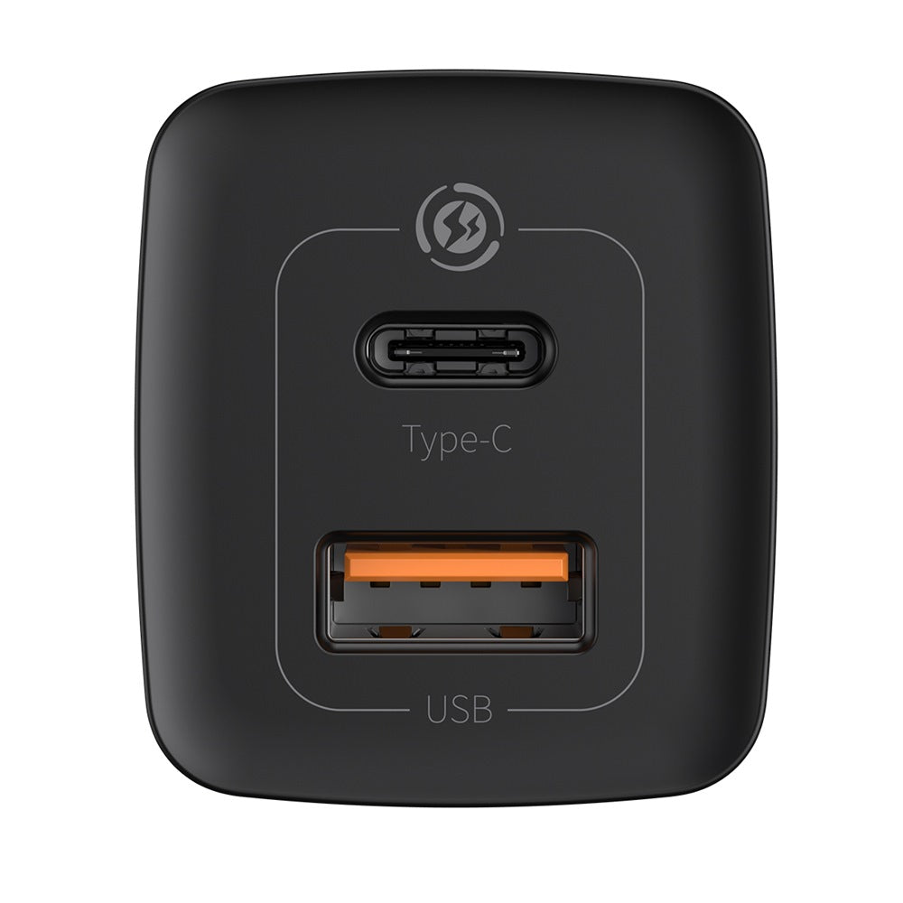 BASEUS ŁADOWARKA SIECIOWA GAN2 LITE PD 65W 1X USB-C 1X USB CZARNA