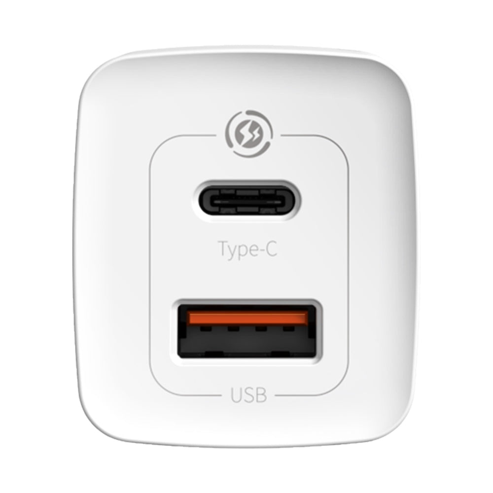 BASEUS ŁADOWARKA SIECIOWA GAN2 LITE PD 65W 1X USB-C 1X USB BIAŁA