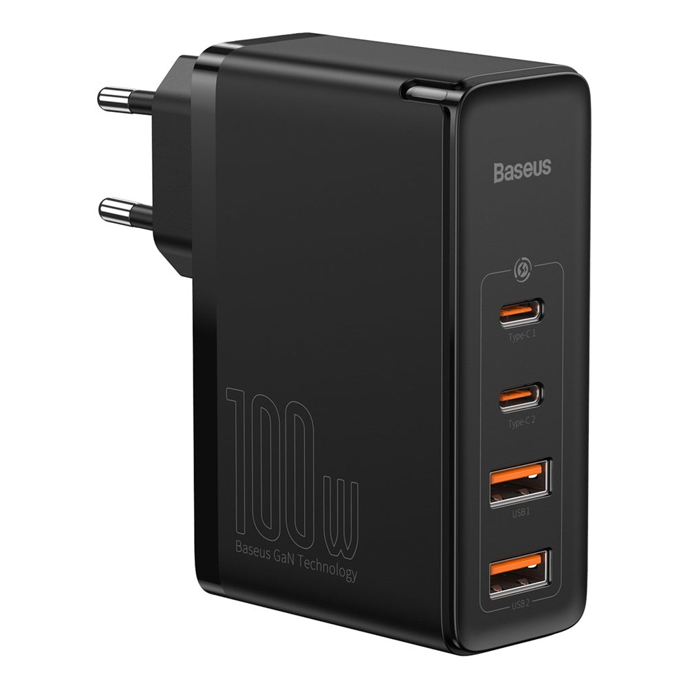 BASEUS ŁADOWARKA SIECIOWA GAN2 PRO PD 100W 2X USB-C 2X USB CZARNA