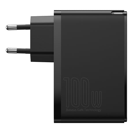 BASEUS ŁADOWARKA SIECIOWA GAN2 PRO PD 100W 2X USB-C 2X USB CZARNA
