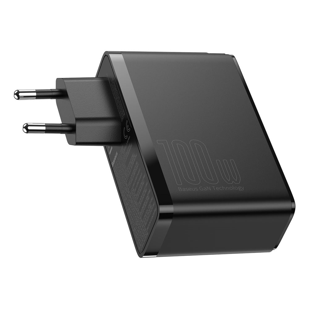 BASEUS ŁADOWARKA SIECIOWA GAN2 PRO PD 100W 2X USB-C 2X USB CZARNA