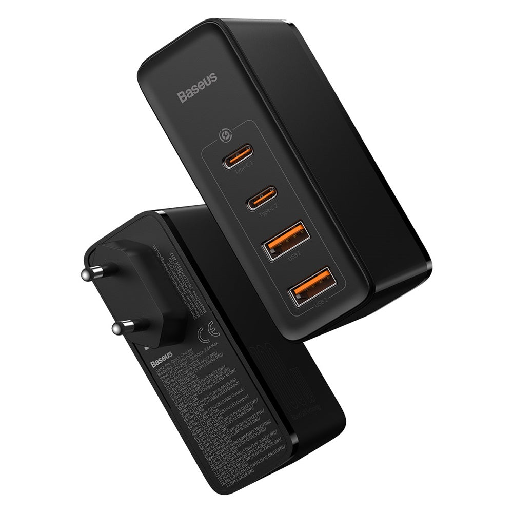 BASEUS ŁADOWARKA SIECIOWA GAN2 PRO PD 100W 2X USB-C 2X USB CZARNA