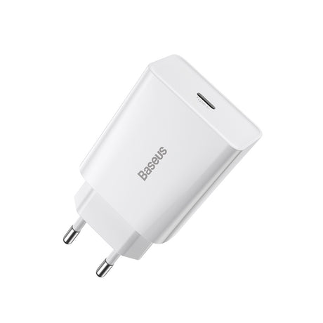 BASEUS ŁADOWARKA SIECIOWA SPEED MINI PD 20W 1X USB-C BIAŁA