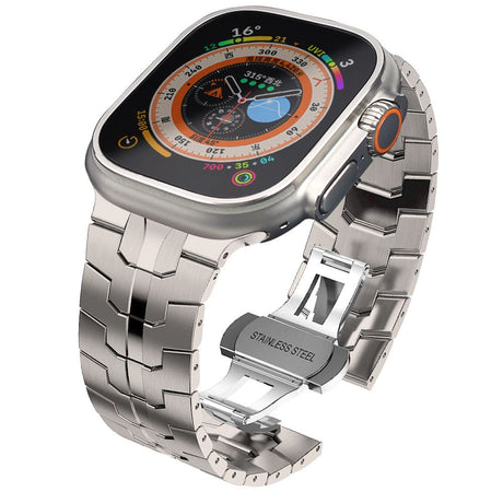 PASEK TECH-PROTECT STAINLESS LINE APPLE WATCH 6 / 7 / 8 / 9 / 10 / SE / ULTRA 1 / 2 (44 / 45 / 46 / 49 MM) KOLOR TYTANOWY