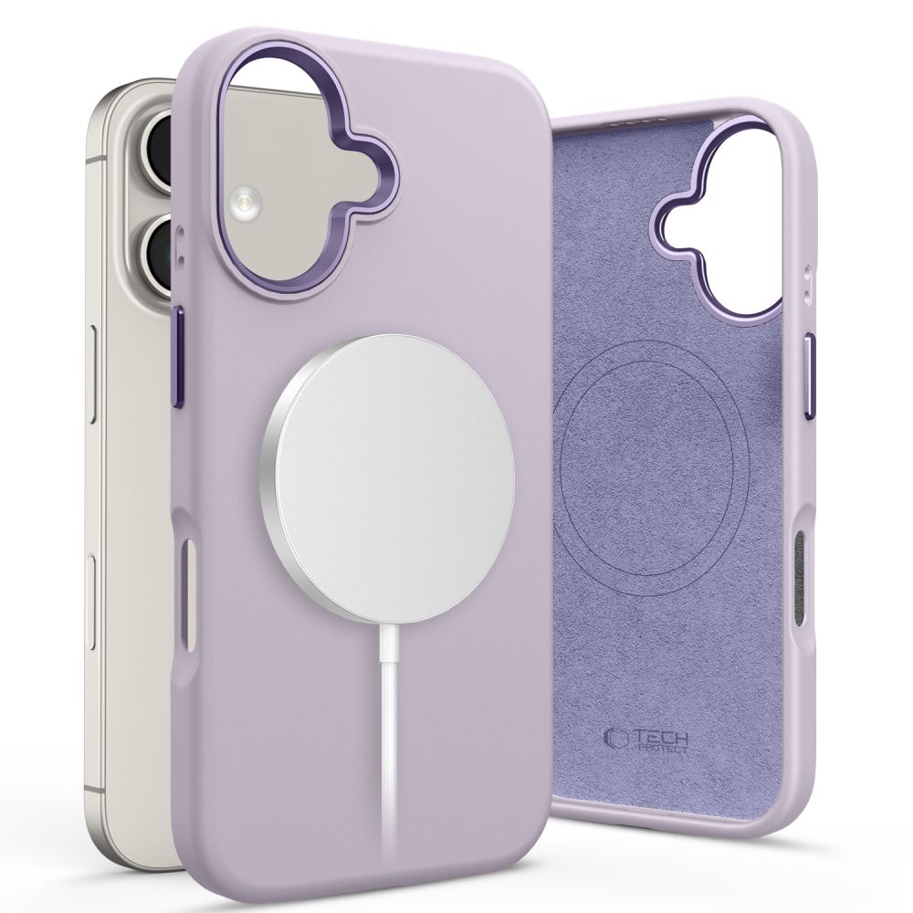 ETUI TECH-PROTECT SILICONE PURE MAGSAFE IPHONE 16 FIOLETOWY