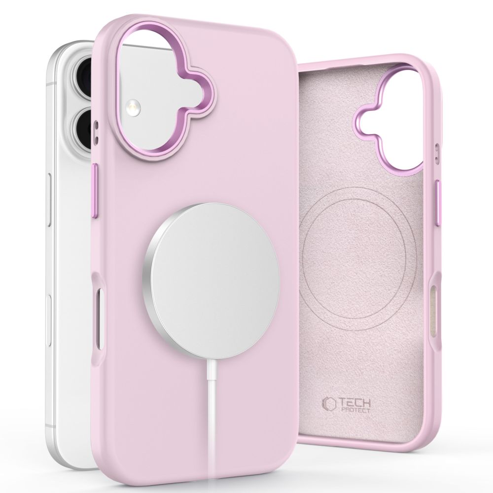 ETUI TECH-PROTECT SILICONE PURE MAGSAFE IPHONE 16 RÓŻOWE