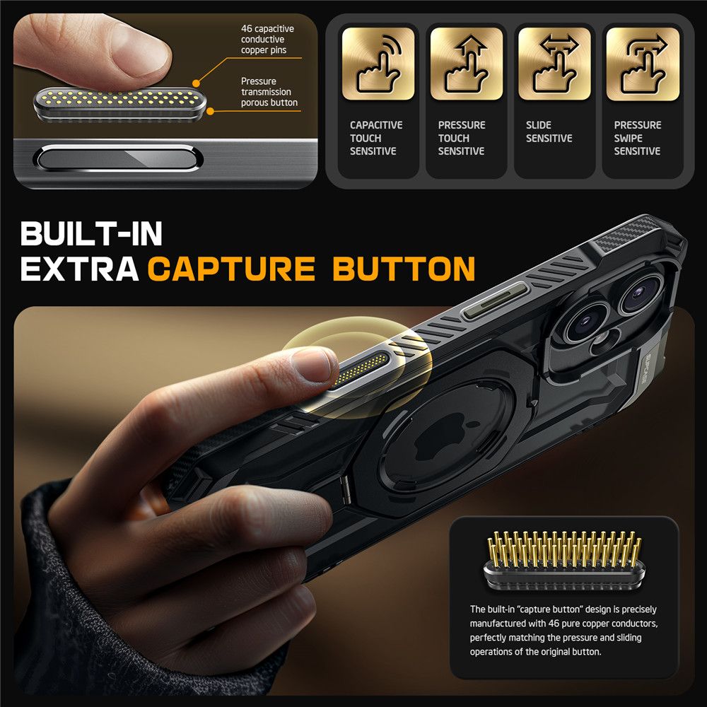 ETUI SUPCASE UB GRIP MAG MAGSAFE IPHONE 16 CZARNE