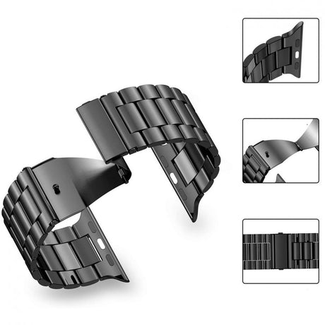 PASEK TECH-PROTECT STAINLESS APPLE WATCH 6 / 7 / 8 / 9 / 10 / SE / ULTRA 1 / 2 (44 / 45 / 46 / 49 MM) CZARNY