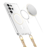 ETUI ZE SMYCZKĄ TECH-PROTECT FLEXAIR CHAIN MAGSAFE SAMSUNG GALAXY S25 ULTRA CZARNĄ I BEŻOWĄ