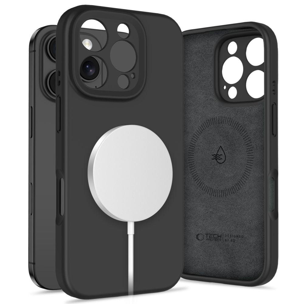 ETUI TECH-PROTECT LIQUID SILICONE MAGSAFE IPHONE 16 PRO MAX CZARNE