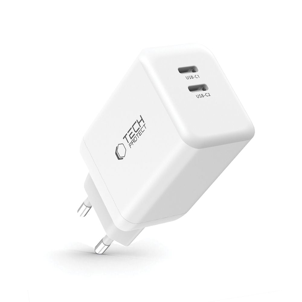 ŁADOWARKA SIECIOWA TECH-PROTECT NC45W-GAN 2-PORT NETWORK CHARGER PD45W BIAŁA