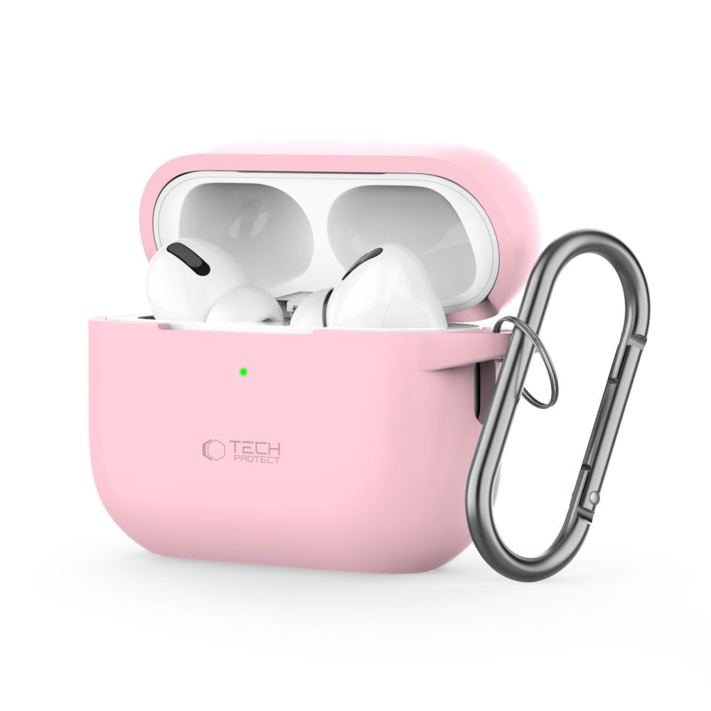 ETUI  NA SŁUCHAWKI TECH-PROTECT SILICONE HOOK APPLE AIRPODS PRO 1 / 2 RÓŻOWE