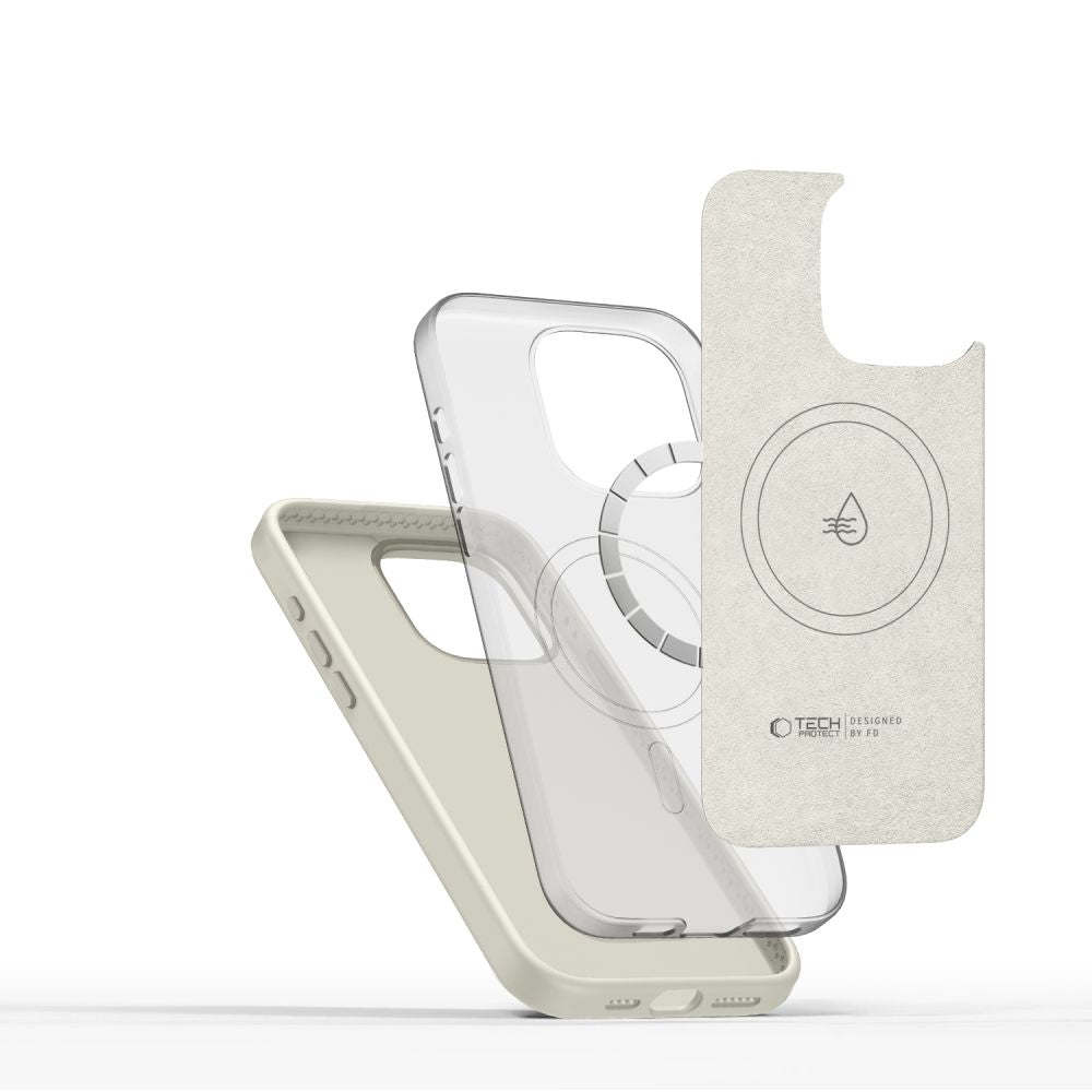 ETUI TECH-PROTECT SILICONE PURE MAGSAFE IPHONE 15 PRO BEŻOWE