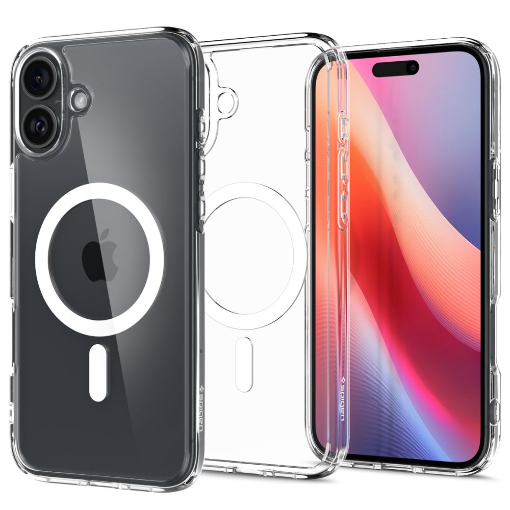 ETUI SPIGEN ULTRA HYBRID MAG MAGSAFE IPHONE 16 TRANSPARETNO BIAŁE