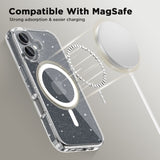ETUI TECH-PROTECT FLEXAIR HYBRID MAGSAFE IPHONE 16 GLITTER BROKATOWE