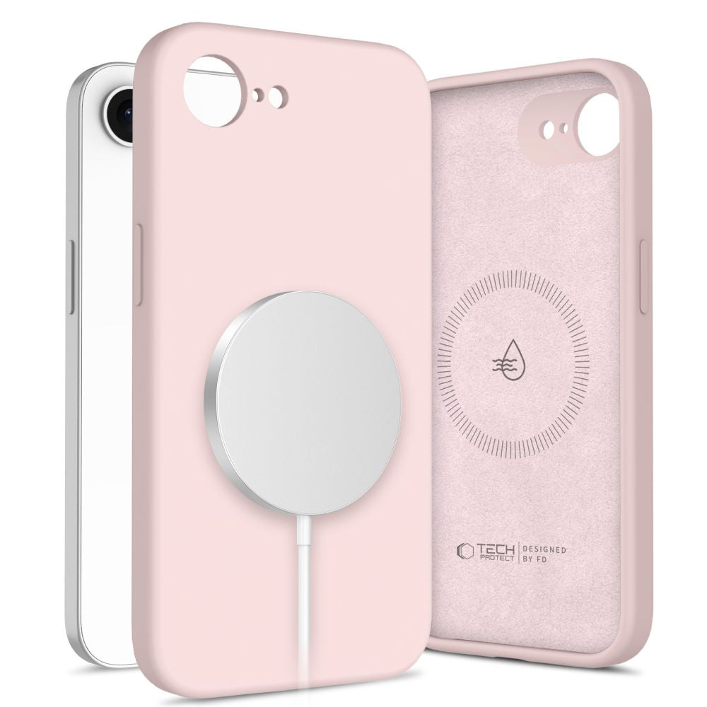 ETUI TECH-PROTECT LIQUID SILICONE MAGSAFE IPHONE 16E RÓŻOWE