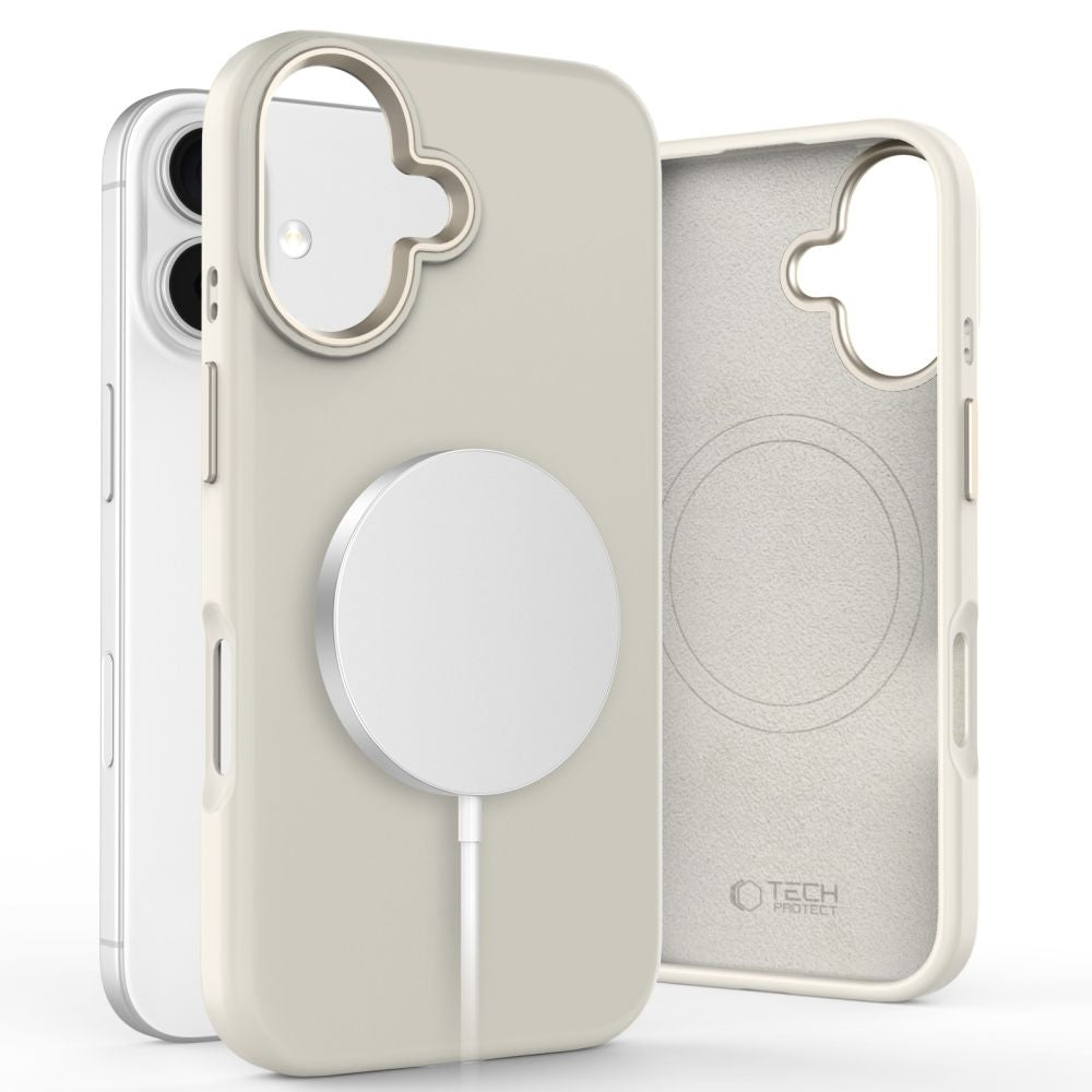 ETUI TECH-PROTECT SILICONE PURE MAGSAFE IPHONE 16 BEŻOWY