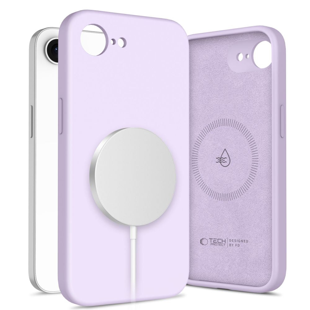 ETUI TECH-PROTECT LIQUID SILICONE MAGSAFE IPHONE 16E FIOLETOWE