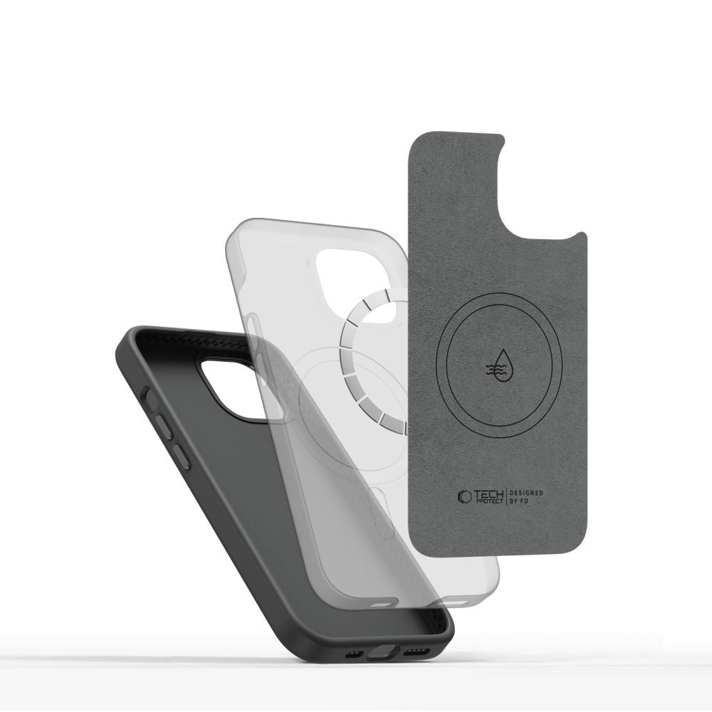 ETUI TECH-PROTECT SILICONE PURE MAGSAFE IPHONE 14 SZARE