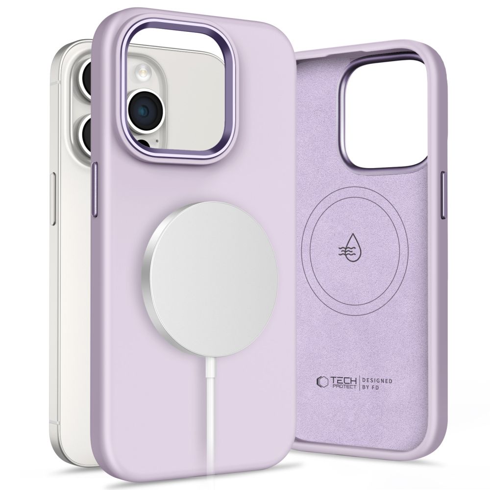 ETUI TECH-PROTECT SILICONE PURE MAGSAFE IPHONE 15 PRO FIOLETOWE