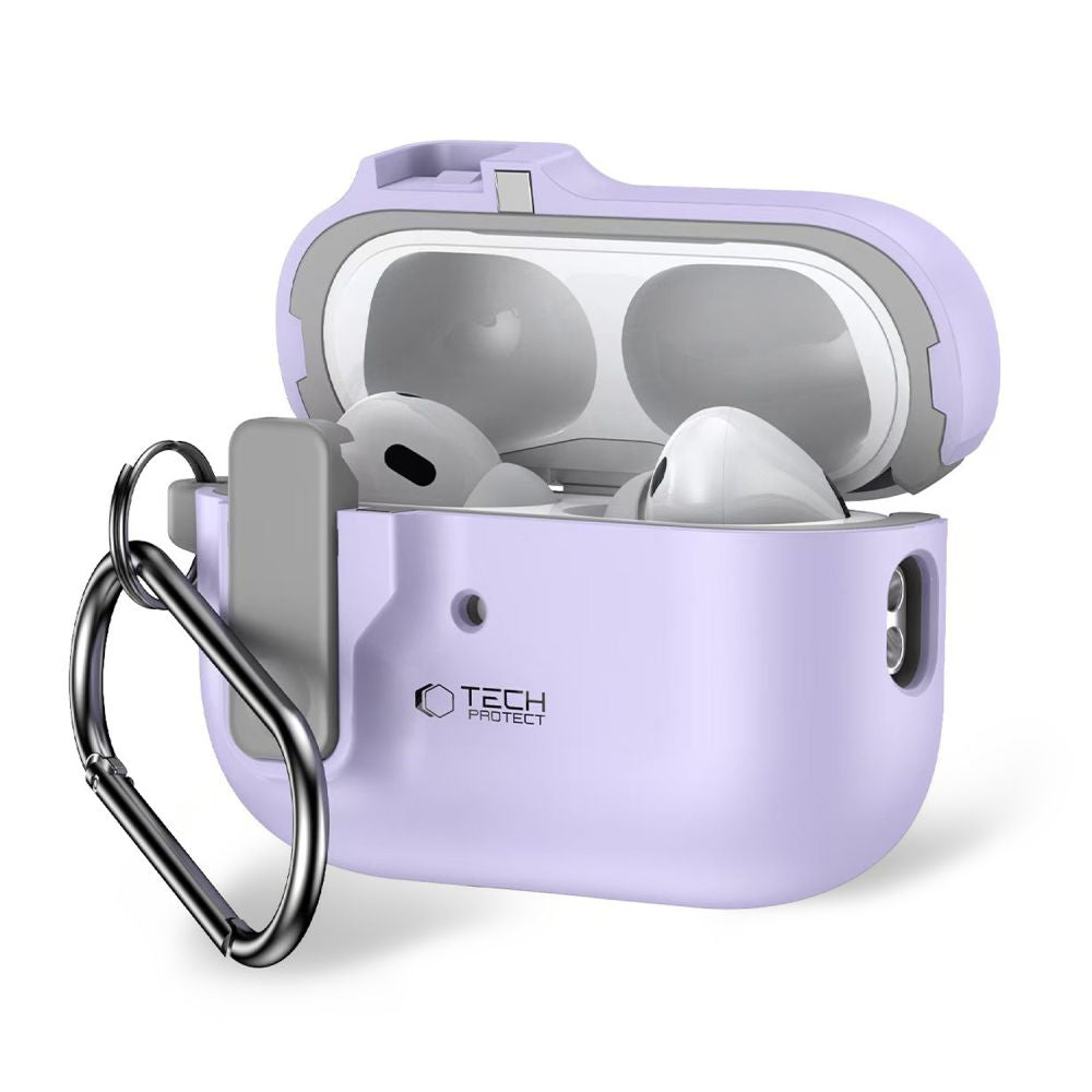 ETUI NA SŁUCHAWKI TECH-PROTECT SLIM HOOK APPLE AIRPODS PRO 1 / 2 FIOLETOWE