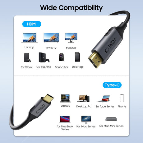 ADAPTER HDMI TECH-PROTECT ULTRABOOST CABLE TYPE-C TO HDMI 2.0 4K 60HZ 180CM CZARNY