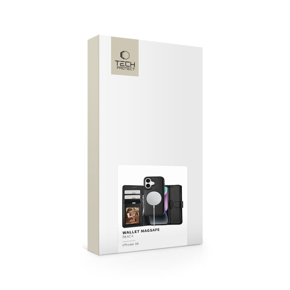 ETUI OTWIERANE TECH-PROTECT WALLET MAGSAFE IPHONE 16 CZARNE