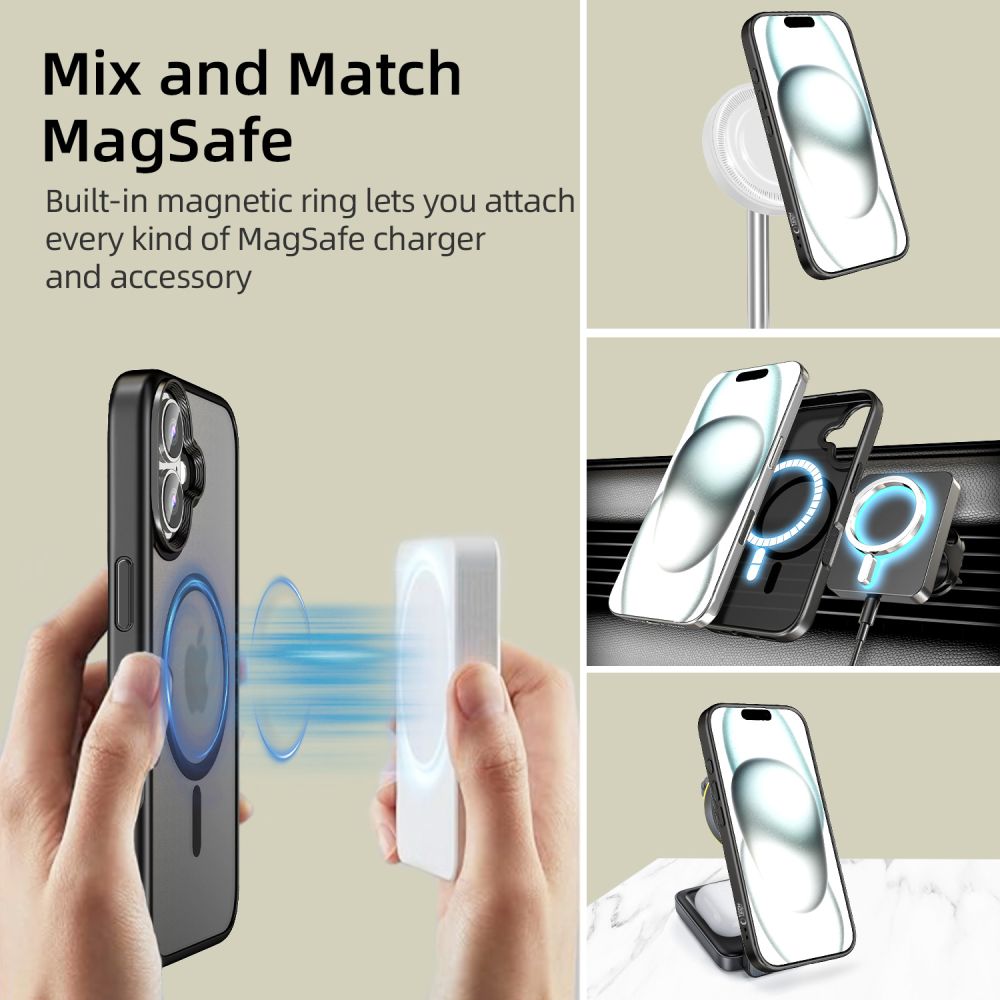 ETUI TECH-PROTECT MAGMAT MAGSAFE IPHONE 16 CZARNE