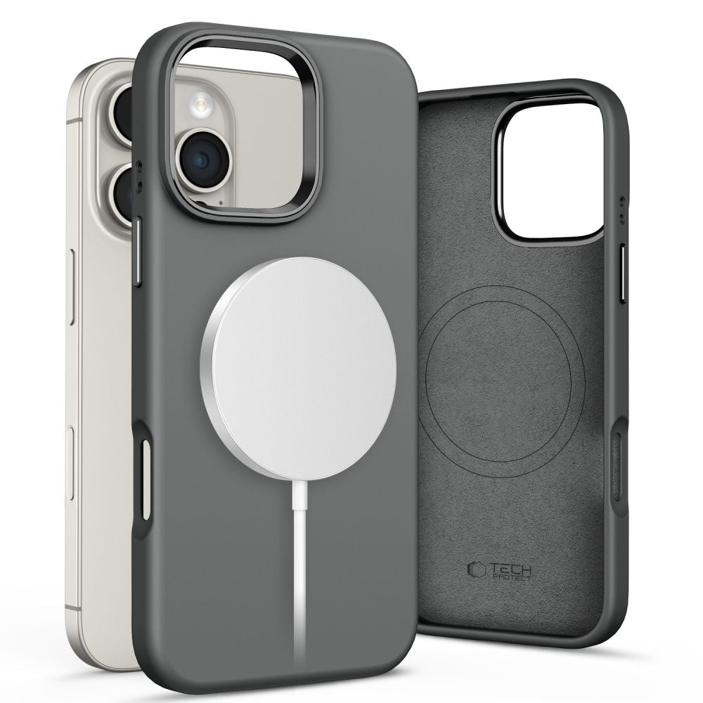 ETUI TECH-PROTECT SILICONE PURE MAGSAFE IPHONE 16 PRO MAX SZARY