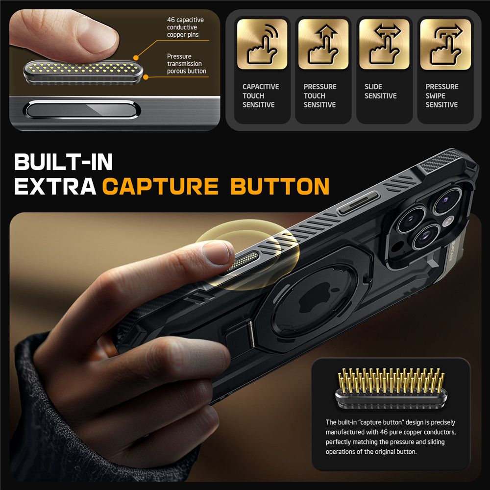 ETUI SUPCASE UB GRIP MAG MAGSAFE IPHONE 16 PRO CZARNE