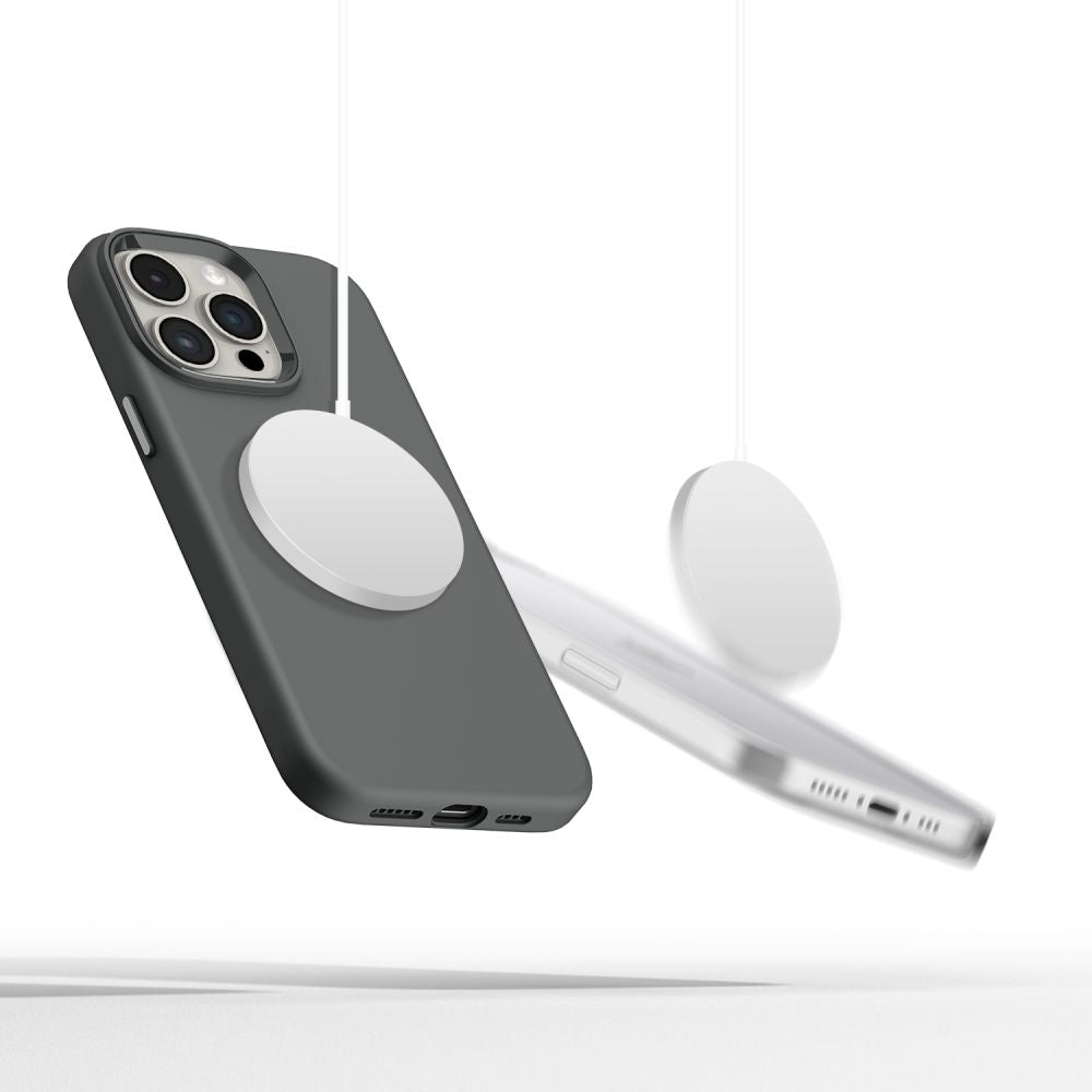 ETUI TECH-PROTECT SILICONE PURE MAGSAFE IPHONE 15 PRO SZARE
