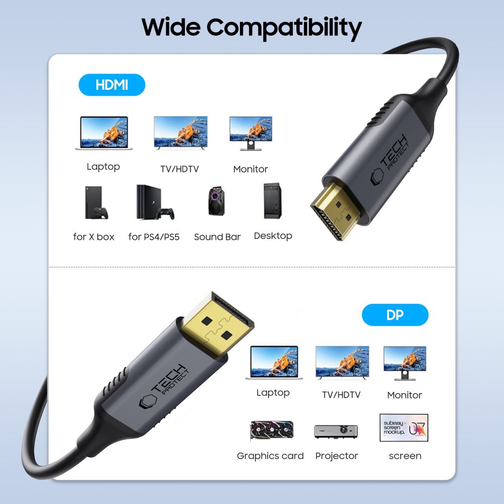 ADAPTER HDMI TECH-PROTECT ULTRABOOST CABLE DISPLAYPORT TO HDMI 2.0 4K 60HZ 200CM CZARNY