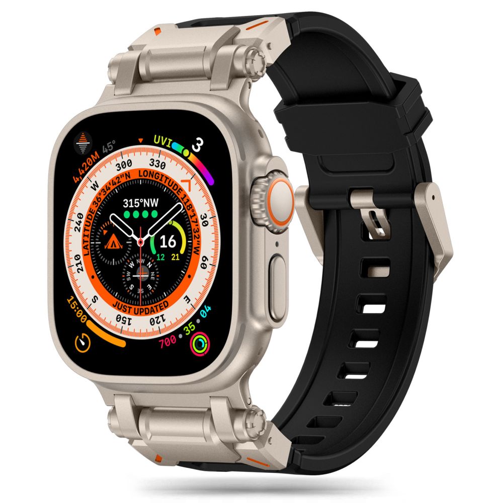 PASEK TECH-PROTECT DELTA PRO APPLE WATCH 6 / 7 / 8 / 9 / 10 / SE / ULTRA 1 / 2 (44 / 45 / 46 / 49 MM) TYTANOWO CZARNY