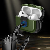 ETUI NA SŁUCHAWKI TECH-PROTECT DEFENDER HOOK MAGSAFE APPLE AIRPODS PRO 1 / 2 OLIWKOWE