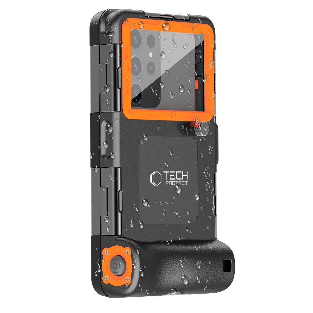ETUI WODOODPORNE TECH-PROTECT IPX8 UNIVERSAL DIVING WATERPROOF CASE CZARNO POMARAŃCZOWE