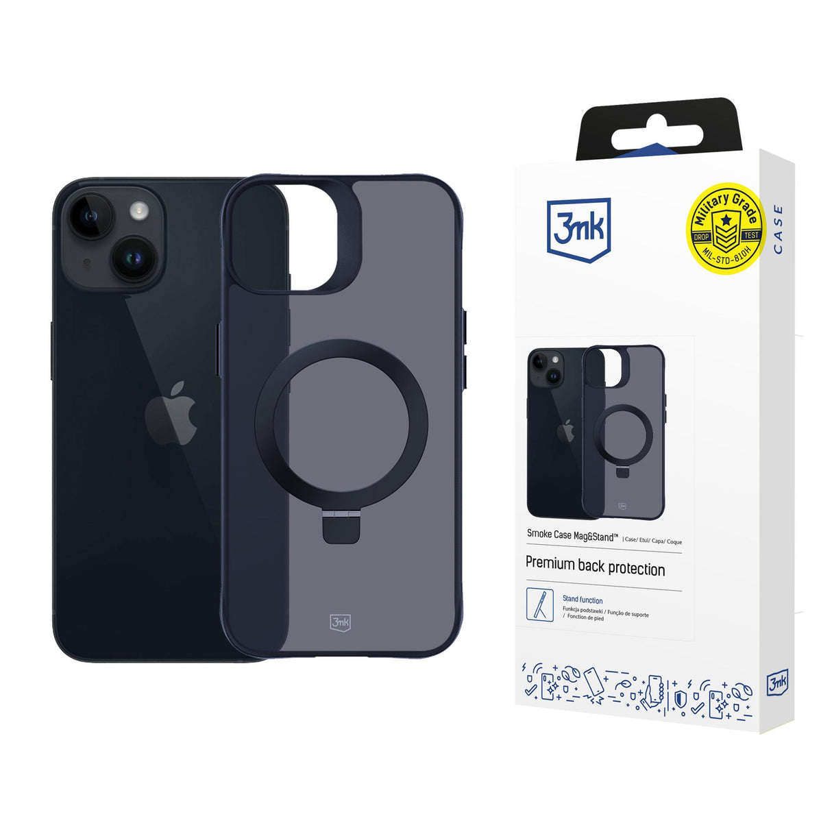 ETUI APPLE IPHONE 14 PLUS - 3MK SMOKE CASE MAG&STAND