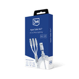 KABEL 3W1 3MK HYPER CABLE 3IN1 A/C TO C/MICRO/LIGHTNING 1.5M WHITE BIAŁY